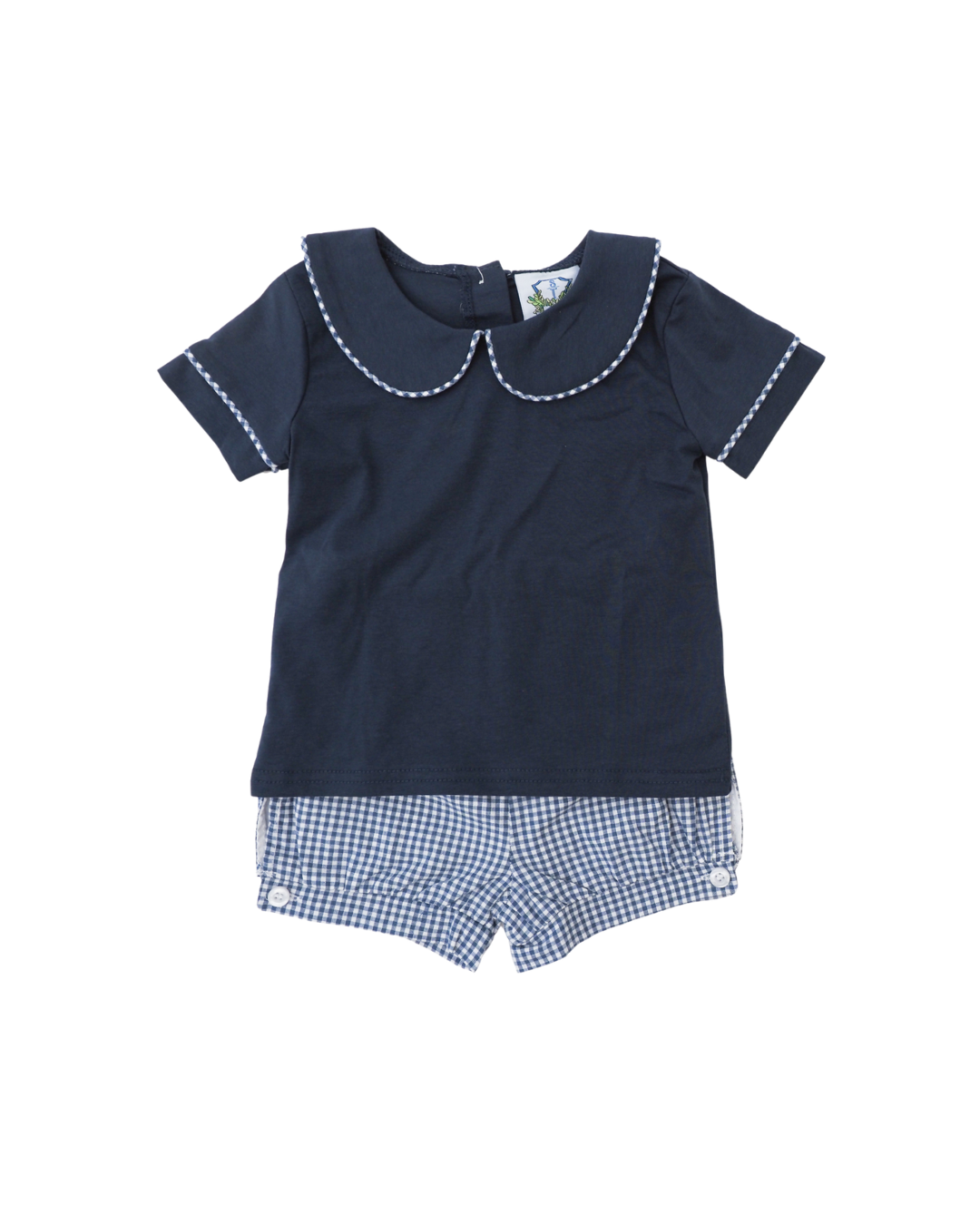 Navy Easter Toile Banded Short Set