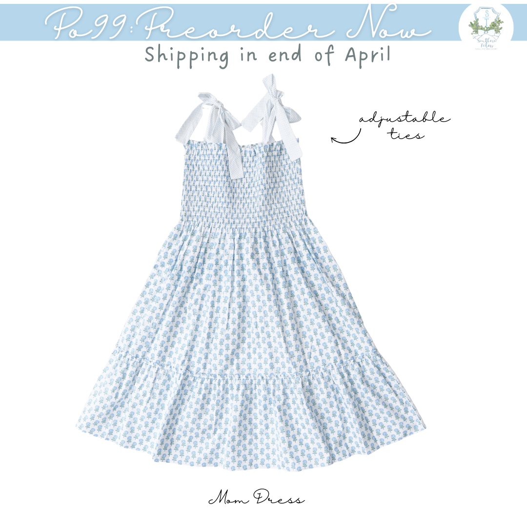 PO99: Mama Hydrangea/Bitty Dot Dress