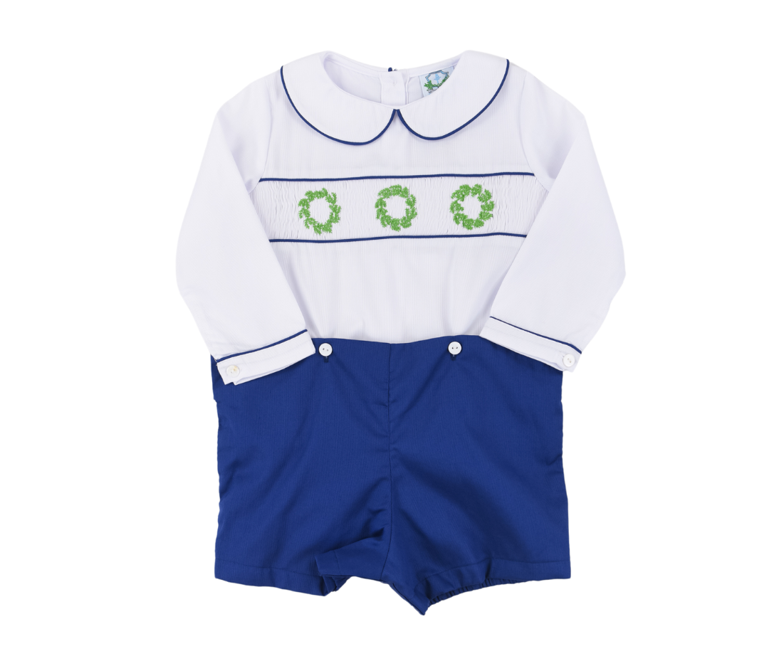 Smocked Wreath Boys Short Set