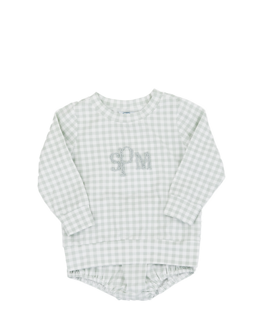 Sage Gingham Diaper Set