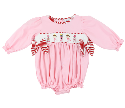 Smocked Nutcracker Girls Bubble