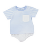 Blue Bitty Dot Diaper Set