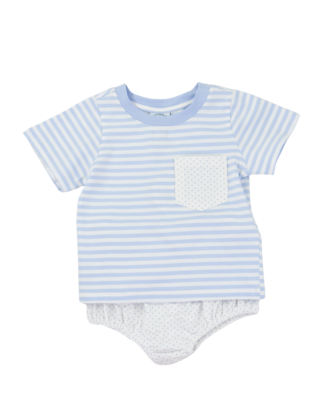 Blue Bitty Dot Diaper Set