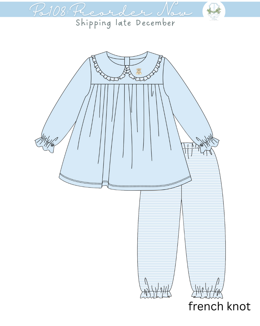 PO108: Teddy Girls Pant Set