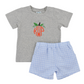 Circle Monogram Pumpkin Boy Short Set