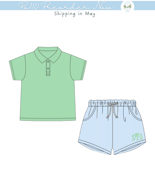 PO110: Preppy Boy Polo Short Set