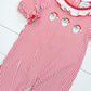 Red Stripe Santa Girls Long Romper