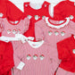 Red Stripe Santa Girls Long Romper