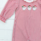 Red Stripe Santa Girls Long Romper