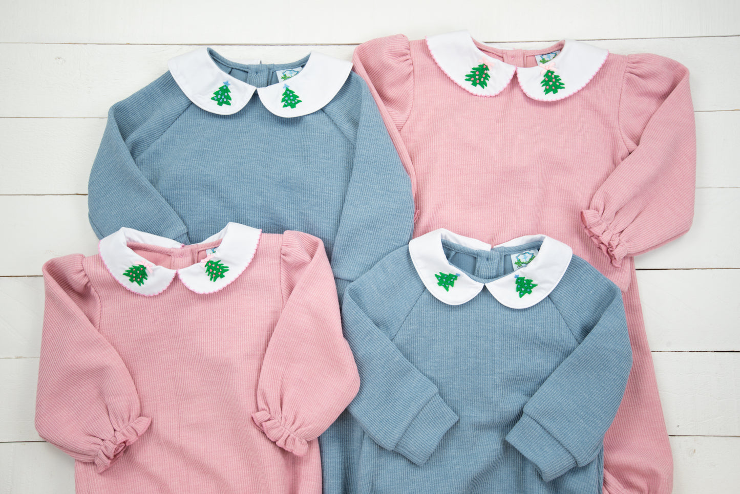 Tree Collar Blue Boys Sweater Pants Set