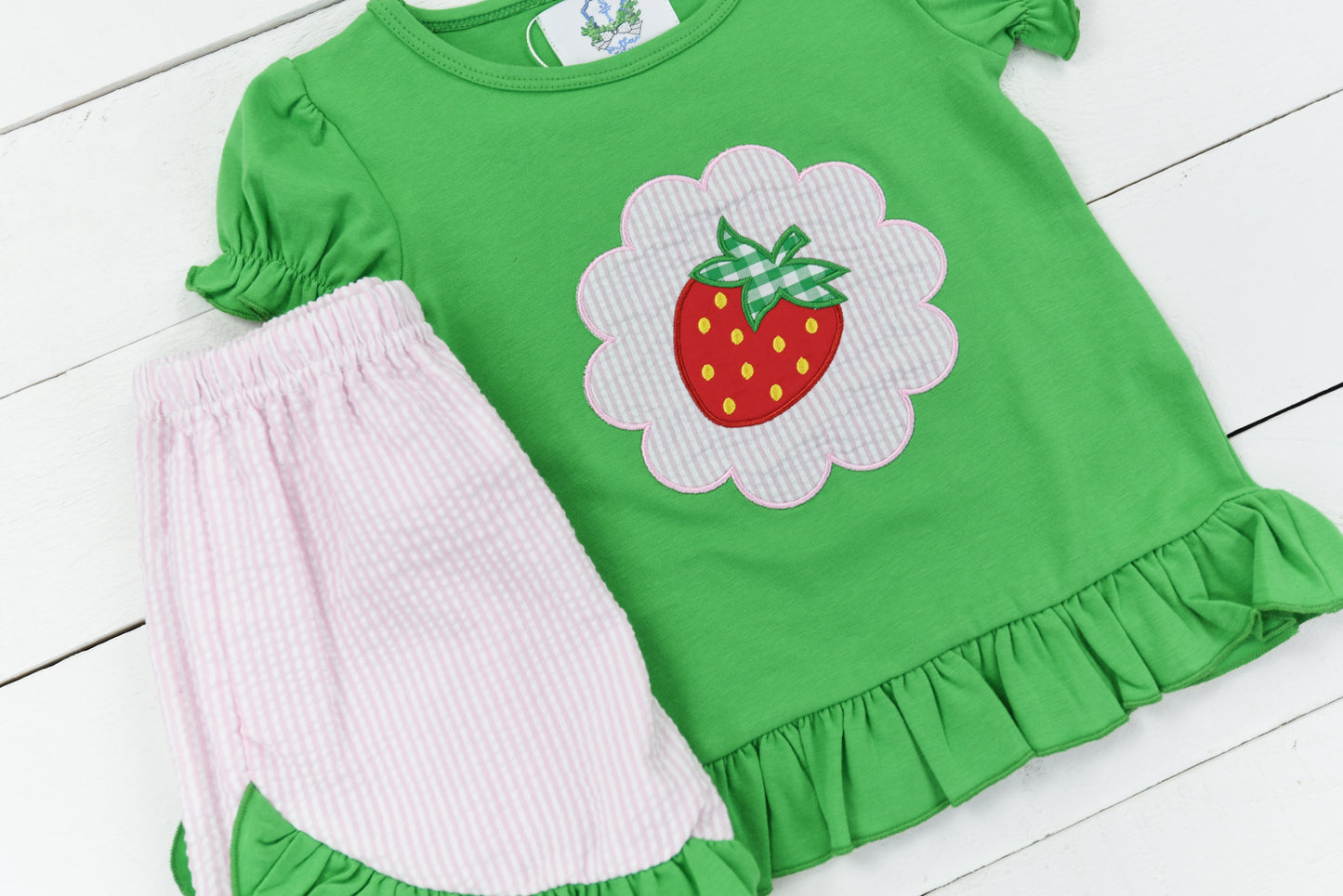 Sweet Strawberry Girl Short Set