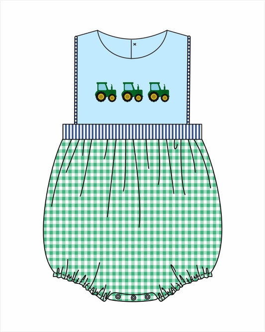 PO112: Hand Stitched Tractors Boy Bubble