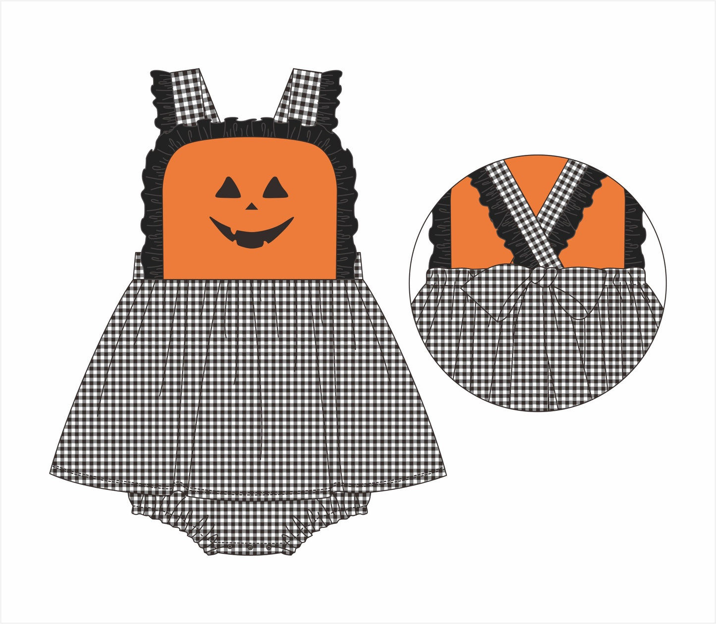 PO114: Jack O' Lantern Girl Skirted Bubble