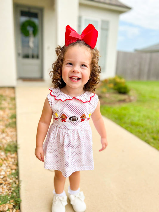 Saturday Night Lights French Knot Girls Bloomer Set -Red