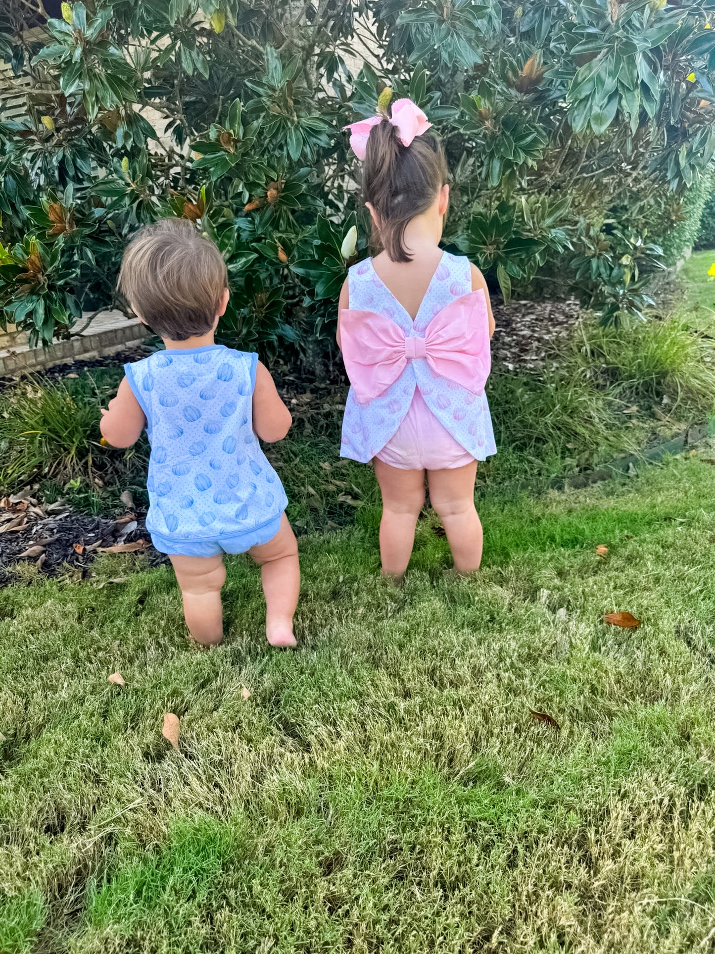 Printed Pumpkin Pink Bubble Short Set