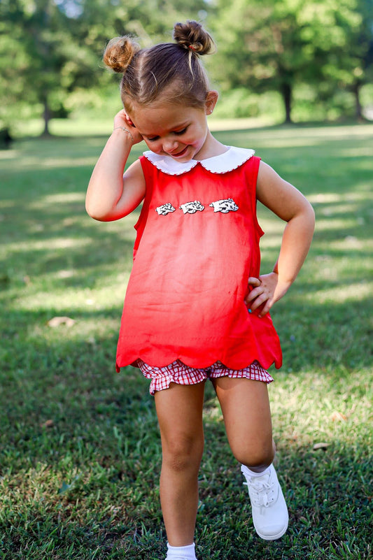 French Knot Hog Girl Bubble Short Set