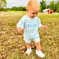 Blue Gingham Name Sweater Set