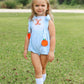 Blue Gingham with Pumpkin Girl Bubble