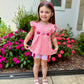 Cute & Colorful Pumpkin Knit Girls Short Set