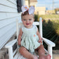 Sage Gingham Pumpkin Girl Bubble