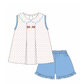 PO110: American Hand Stitch Flag Girl Short Set