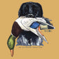 Boys' Long Sleeve Cotton T-shirt in Ochre Duck Hunting Dog Art
