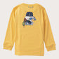 Boys' Long Sleeve Cotton T-shirt in Ochre Duck Hunting Dog Art