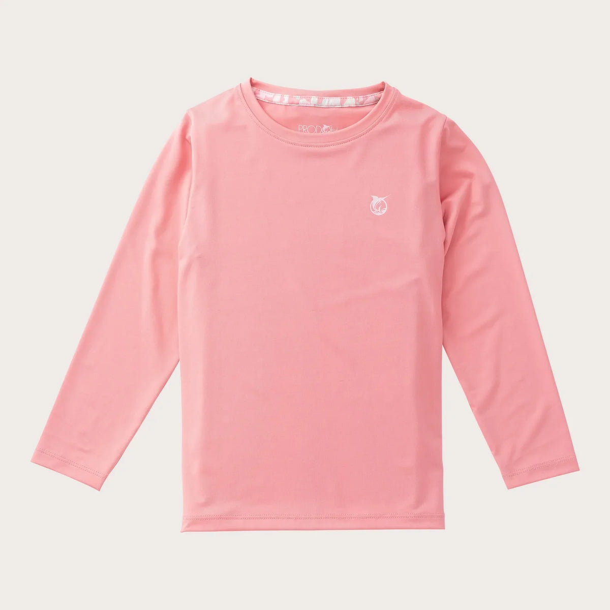 Girls' Pro Performance Long Sleeve T-shirt in Geranium Pink Camo Logo