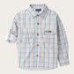 Boys' Long Sleeve Founders Kids Fishing Shirt in Sullivans Island Arona Blue Plaid