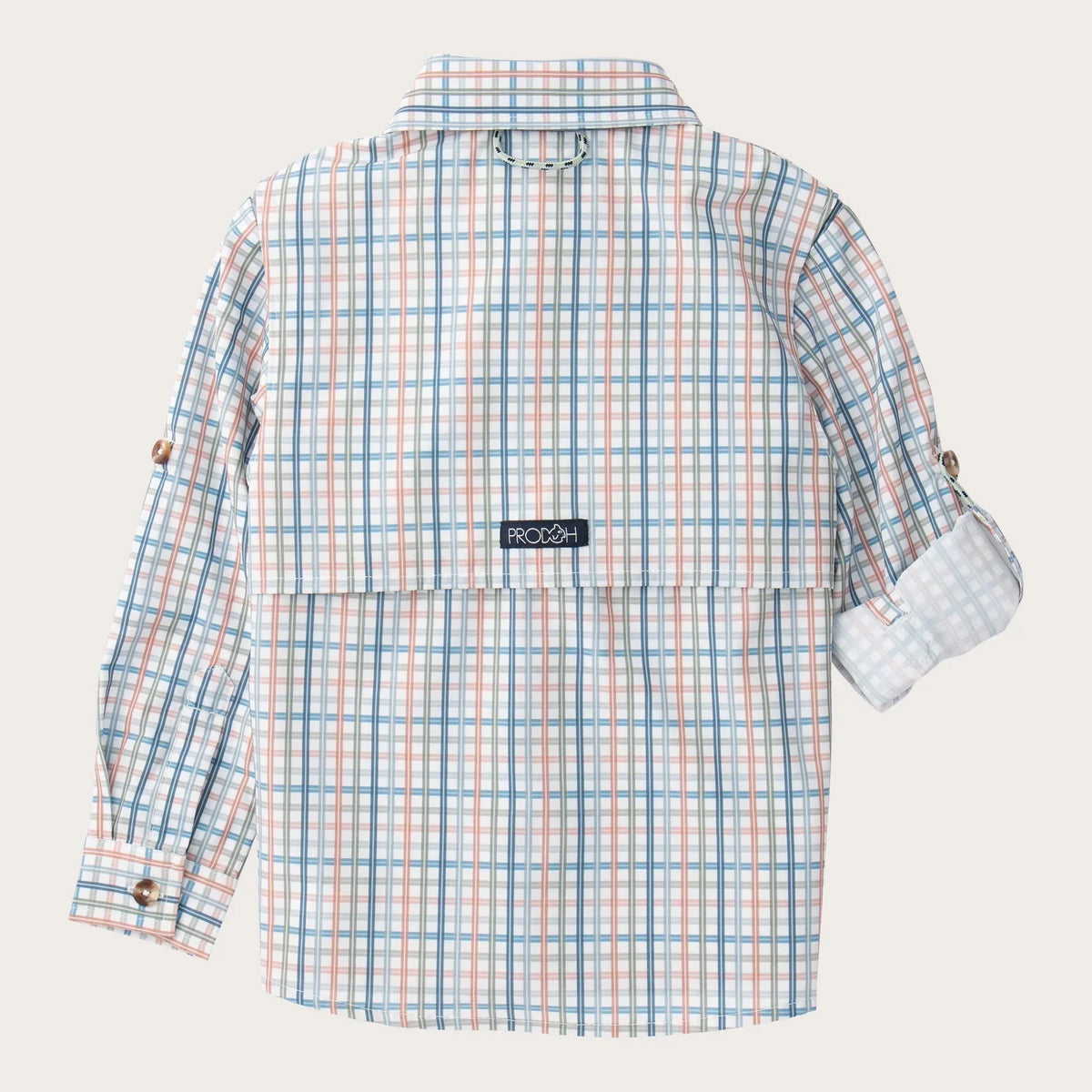 Boys' Long Sleeve Founders Kids Fishing Shirt in Sullivans Island Arona Blue Plaid