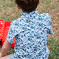 Boys' Short Sleeve Button Down Shirt in Cool Blues Break Point Camo