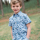 Boys' Short Sleeve Button Down Shirt in Cool Blues Break Point Camo