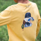 Boys' Long Sleeve Cotton T-shirt in Ochre Duck Hunting Dog Art