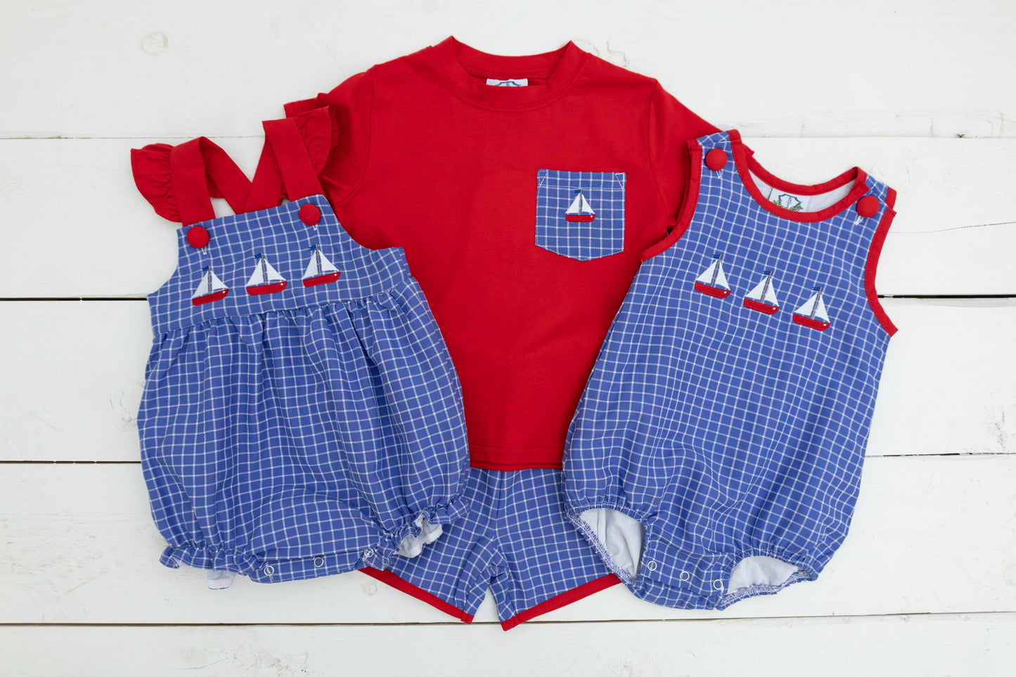 Summer Sailboats Boy Short Set