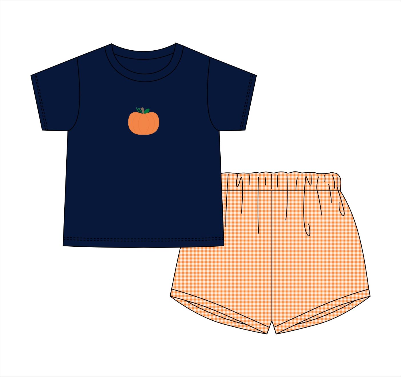 PO114: Autumn Applique Short Set