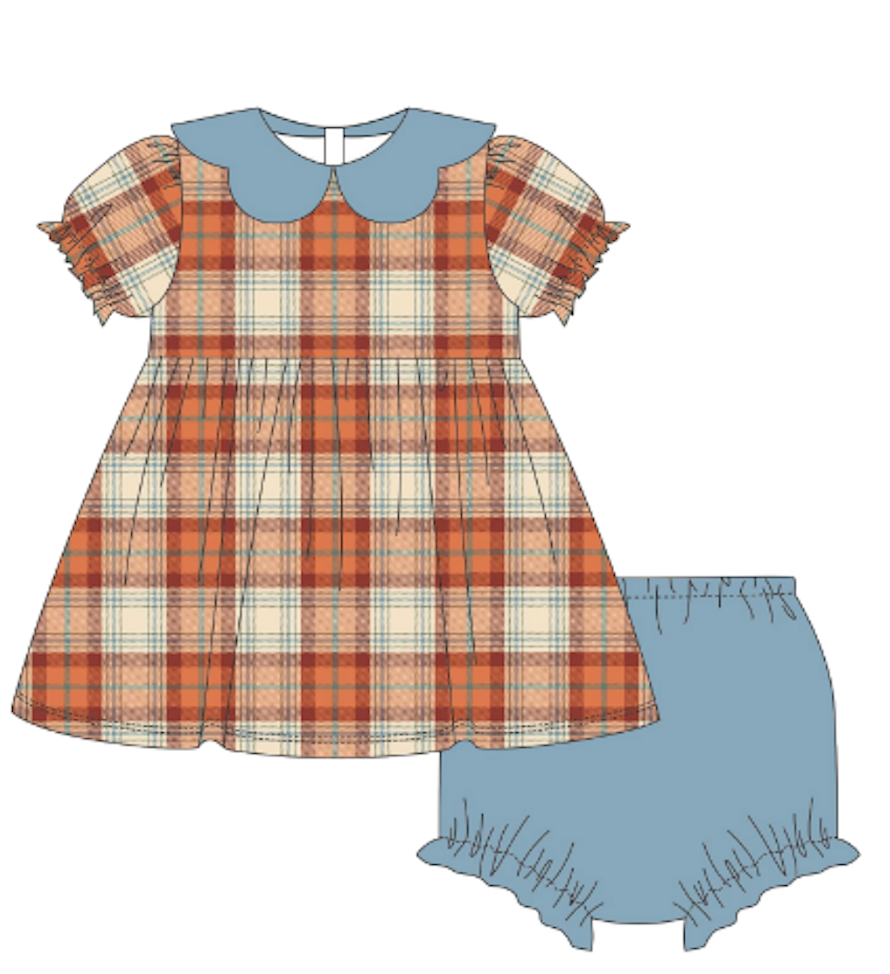 PO114: Fall Plaid Bloomer Set