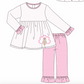 PO114: Turkey Applique Girl Pant Set