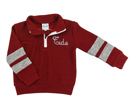 Dark Red Chainstitch Pullover