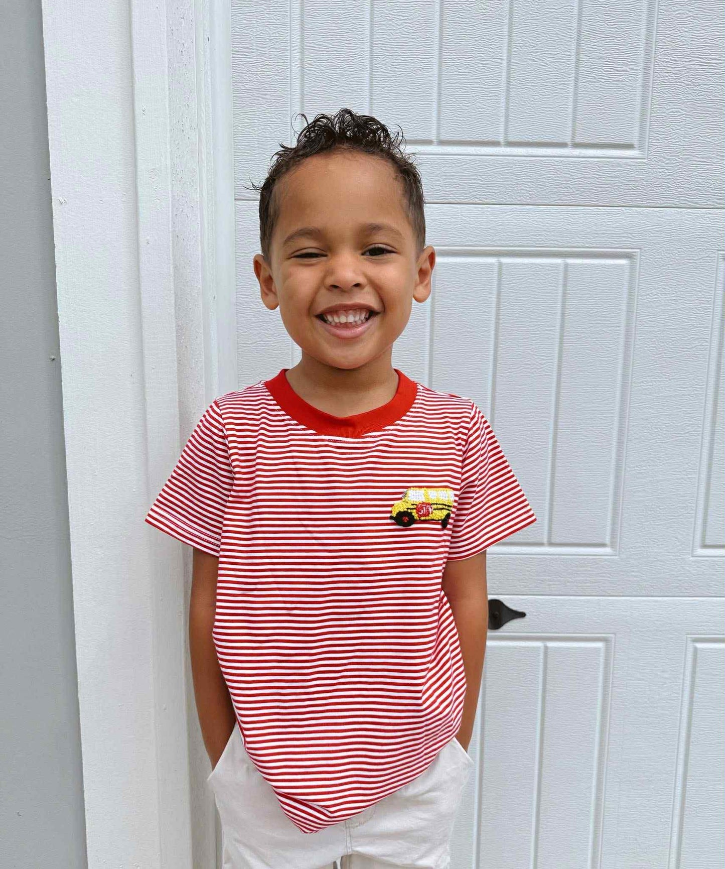 Boy Basic Stripe Bus Shirt Only