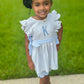 Blue Bitty Dot Girls Short Set