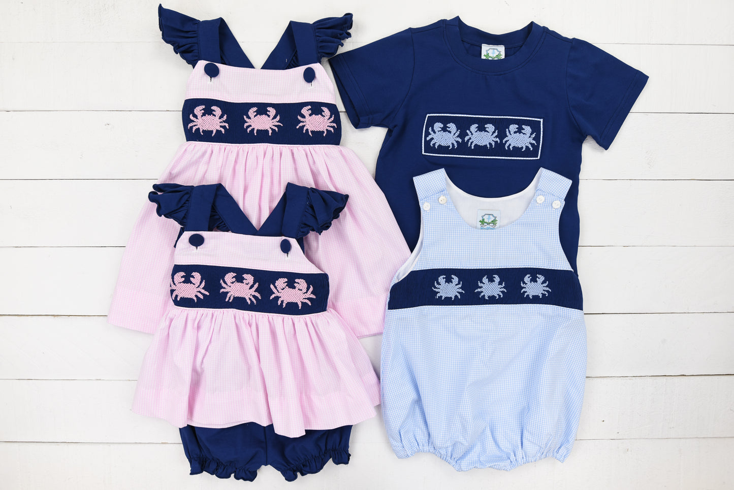 Gingham Crabs Boy Short Set