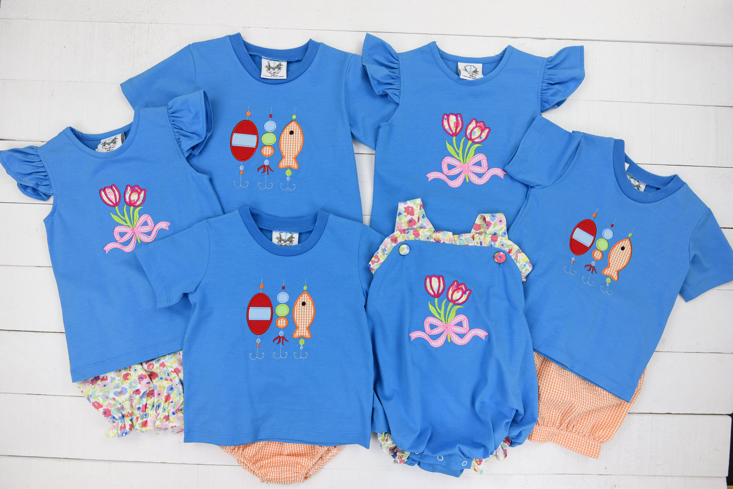 Blue Tulip Applique Short Set