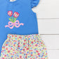 Blue Tulip Applique Short Set