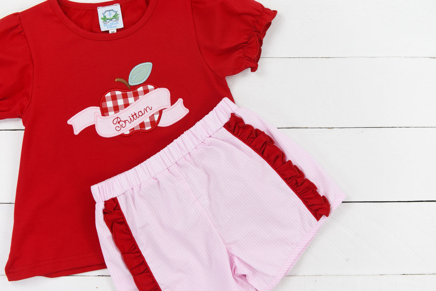 Back 2 School Ribbon Girls Short Set