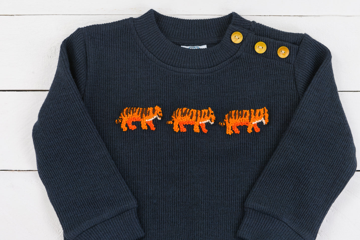 Orange Tiger Frenchknot Sweater