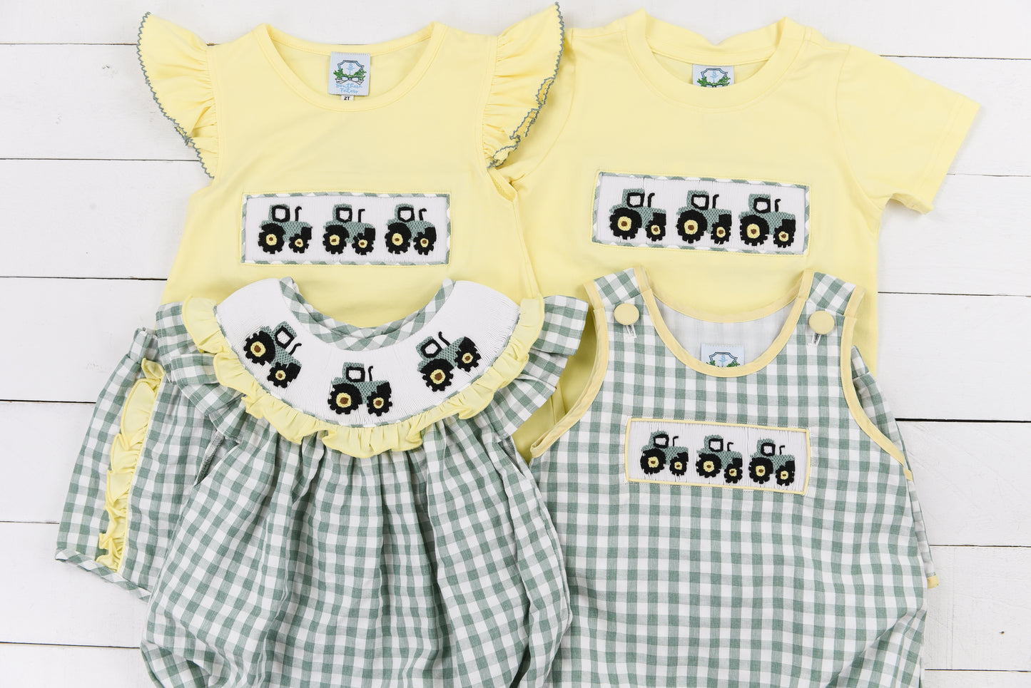 Smocked Tractors Boys Short Set