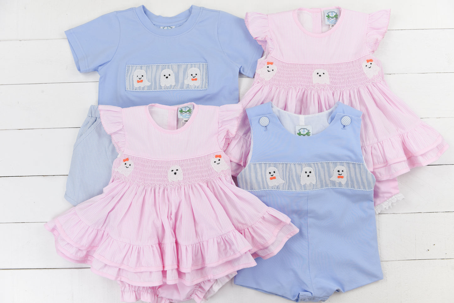 Smocked Ghost Boy Short Set