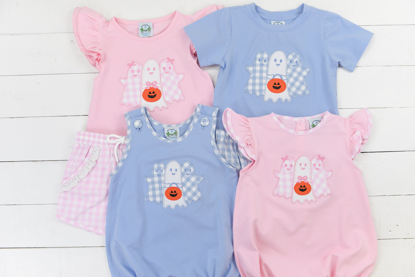 Trio Ghost Applique Boy Short Set