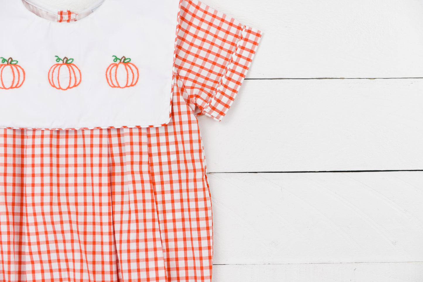 Embroidered Pumpkin Boys Bib Bubble