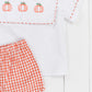 Embroidered Pumpkin Boys Bib Short Set